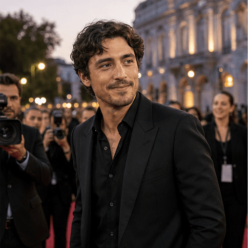 A fictional actor arriving at an independent film festival